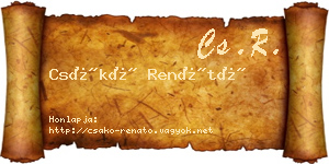 Csákó Renátó névjegykártya